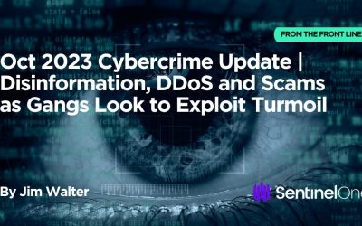 Oct 2023 Cybercrime Update | Disinformation, DDoS and Scams as Gangs Look to Exploit Turmoil